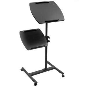 BeMatik - Projector and notebook trolley cart. Black support stand for laptop with wheels