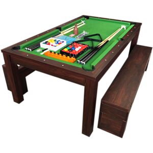 Simba Billiard Table 7-foot Convertible to Table with Benches - Rich Green