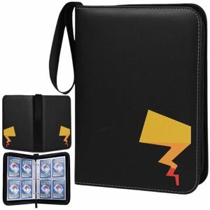 DENUOTOP Card Binder Compatible with tcg Cards, Card Album, Collection Card Storage Book, Trading Card Holder, Four 50-Page Pads 400 Card Capacity (Pika Tail)