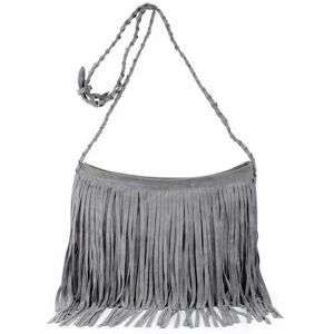 Neige - Convenient Leather Fringe Shoulder Bag for Women (Gray) 1 Pcs