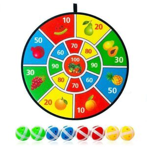 Denuotop - Double Sided Dart Board with Adhesive Balls, Fruits, Indoor and Outdoor Sports Toys, Gifts for Boys and Girls 4, 5, 6, 7, 8, 9, 10, 11, 12