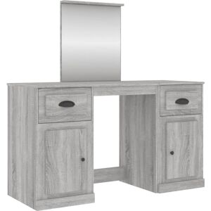 Dressing Table with Mirror Grey Sonoma 130x50x132.5 cm Vidaxl Grey