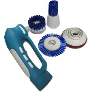 Securefix Direct - Electric Cleaning Brush with 4 Heads (Kitchen Floor Tile Hand Tool Cordless Rechargable Scrubber)