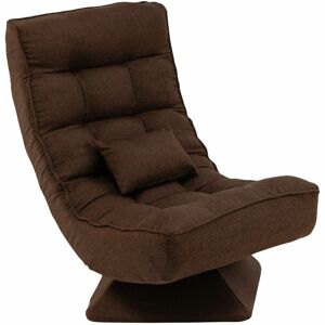 COSTWAY Folding Floor Gaming Chair Swivel Lazy Padded Lounge Chair 4-Position Adjustable