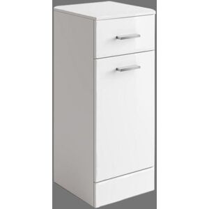 NRG 330mm Gloss White Bathroom Laundry Basket Cupboard Drawer Storage Furniture Unit