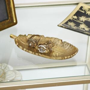Melody Maison - Gold Metal Feather Trinket Dish - Gold