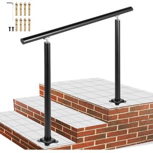 VEVOR Handrail Outdoor Stairs, 3ft, 34 Inch Outdoor Handrail Black Outdoor Stair Railing Adjustable from 0 to 60 Degrees Handrail for Stairs Outdoor Black