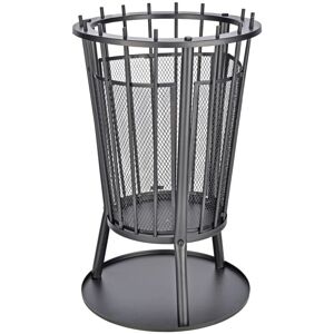 Berkfield Home - hi Fire Basket with Spark Guard Black 40x61 cm