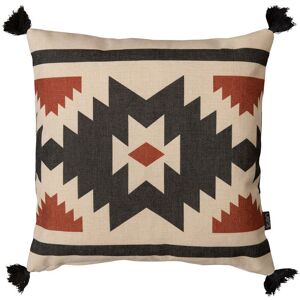4 Pack Indoor and Outdoor Cushion - 43cm x 43cm - Aztec Terracotta, Ready Fibre Filled, Water Resistant - Decorative Scatter Cushions for Garden