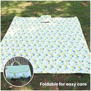 Groofoo - Leaf Pattern Picnic Blankets,600D Floral Oxford Fabric Outdoor Beach Blankets,Lightweight and Convenient Tablecloths for