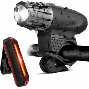 Groofoo - led Lamp Bike Lights Waterproof Front and Rear Lights for 4 Lighting Modes Anti-Seepage and Shockproof, Suitable for Outdoor Enthusiasts