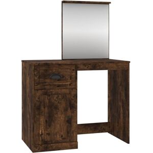 BERKFIELD HOME Mayfair Dressing Table with Mirror Smoked Oak 90x50x132.5 cm Engineered Wood