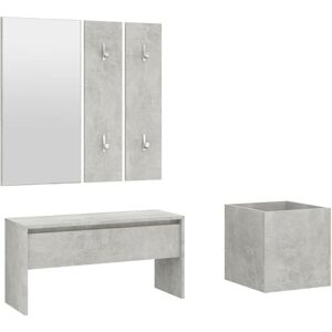 BERKFIELD HOME Mayfair Hallway Furniture Set Concrete Grey Engineered Wood