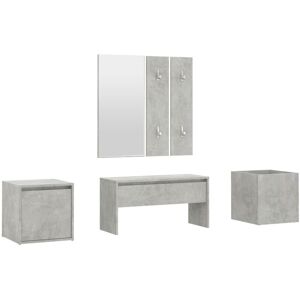 BERKFIELD HOME Mayfair Hallway Furniture Set Concrete Grey Engineered Wood