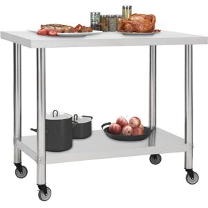 Berkfield Home - Mayfair Kitchen Work Table with Wheels 100x30x85 cm Stainless Steel