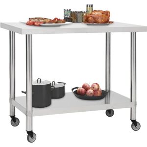 Berkfield Home - Mayfair Kitchen Work Table with Wheels 100x45x85 cm Stainless Steel