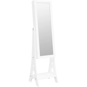 Mirror Jewellery Cabinet with led Lights Free Standing White Vidaxl White