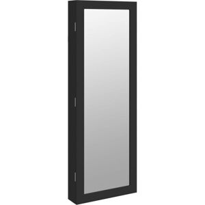 Mirror Jewellery Cabinet with led Lights Wall Mounted Black Vidaxl Black