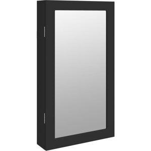 Mirror Jewellery Cabinet with led Lights Wall Mounted Black Vidaxl Black