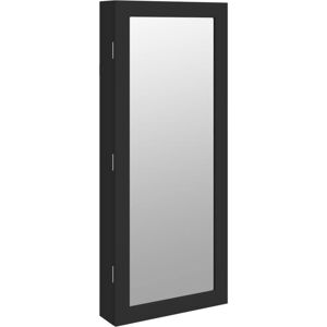 Mirror Jewellery Cabinet with led Lights Wall Mounted Black Vidaxl Black