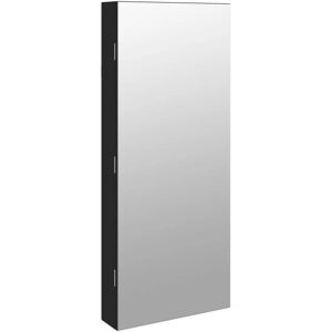 Mirror Jewellery Cabinet with LED Lights Wall Mounted Black vidaXL - Black