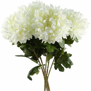 Leaf Pack of 6 x 75cm Extra Large Reflex Chrysanthemum - White