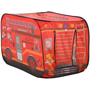 WARMIEHOMY Red Fire Engine-Themed Play Tent with 2 Top Openings