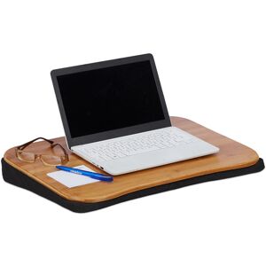 Relaxdays - Bamboo Laptop Table, Removable Cushion, With Handle, Laptop Stand 51 x 37 cm (Up to 22