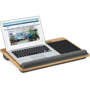 Relaxdays - Laptop Tray, Bamboo, Wrist Support, Mobile Holder, Protect, Cushion, HxWxD: 7 x 55 x 36, Mini Desk, Natural