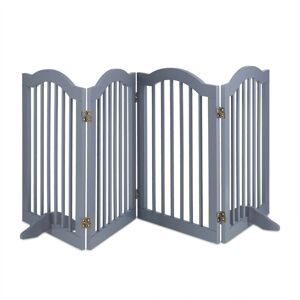 Relaxdays - Safety Gate, Free-Standing Barrier, Protectiion Fence with Feet, for Children & Pets, hw: 70 x 205.5 cm, Grey