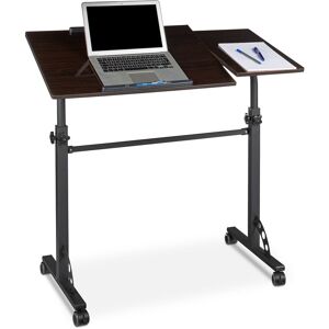 RELAXDAYS Xxl Laptop Table Height Adjustable, 110 x 100 x 50 cm, Wood, Mobile Lecturn, Wheels with Brakes, Notebooks, Projecters, Laptops, 2 Surfaces, Ebony