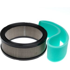 Filter Set (1x pre-filter, 1x air filter) Replacement for Woods 71803, 1005323 for Lawnmower Black Silver - Vhbw