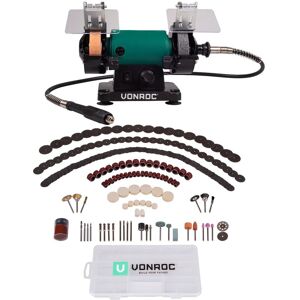 Vonroc - Bench Grinder with flexible shaft / Multi Tool 150W, 75mm – including 195 accessories