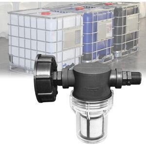 MEMKEY Tap connection 1000 l tank, garden hose connection for rainwater collector with filter function, S60x6 ibc water tank adapter (1/2'' external thread)