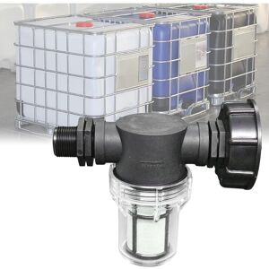 MEMKEY Tap connection 1000 l tank, garden hose connection for rainwater collector with filter function, S60x6 ibc water tank adapter (3/4'' external thread)