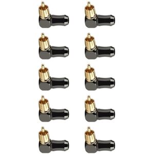 Tlily - 10Pcs 90 Degree Right Angle Speaker Terminal Male Audio Plug Connector for Soldering Video Cable