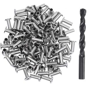 TLILY 120 Pack Stainless Steel Protector Sleeves for 1/8 inch 5/32 or 3/16 Cable Railing, T316 Marine Grade Railing Kit with Drill Bit