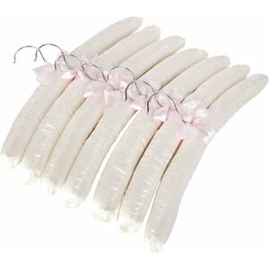 BRIDAY 15.2 Inch Luxurious Satin Padded Blouse Hangers for Dresses, Bridal, Lingerie, Wool Items, etc., 10 Pack in Cream White