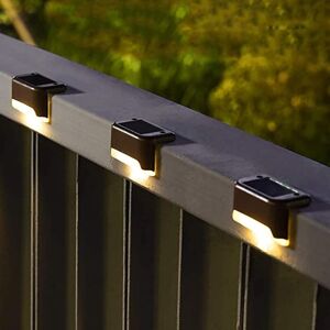 TINOR 16 Pack Solar Lights Outdoor, Waterproof led Lights for Outdoor Stairs, Steps, Fence, Yard, Patio and Driveway, Warm White(Black, Warm Light)