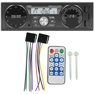 Tlily - 1DIN Car Stereo MP3 Player in Dash Car fm Radio Bluetooth usb/ aux in Charging with Clock and Temperature Display