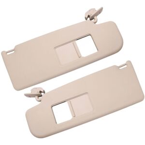 TLILY 1Pair Car Sun Visor with A Make-Up Mirror for 2007-2014 1ZD857551/552 5JD857551/552 Beige