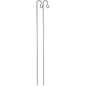 SELECTIONS 2 x Shepherds Crook Black Metal Garden Border Hooks (1.5m)