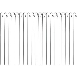 Selections - 20 x Shepherds Crook Black Metal Garden Border Hooks (1.5m)