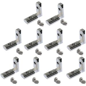 Tlily - 20Pcs t Slot L-Shape Interior Inside Corner Connector Joint Bracket for Aluminum Extrusion Profile 2020 Series 6mm