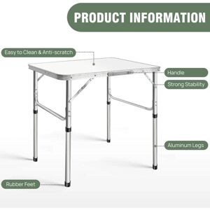 DAYPLUS 2.6 Foot Folding Car Boot Market Folding Camping Table Buffet Garden Trestle