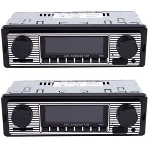 Tlily - 2X Bluetooth Vintage Car Radio MP3 Player Stereo usb aux Classic Car Stereo Audio
