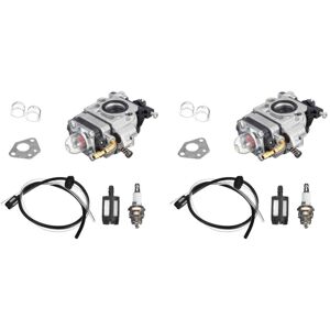 Tlily - 2X Motorcycle Carburetor 15mm 2 Stroke for 43Cc 47Cc 49Cc 50Cc 52Cc atv Lawn Mower