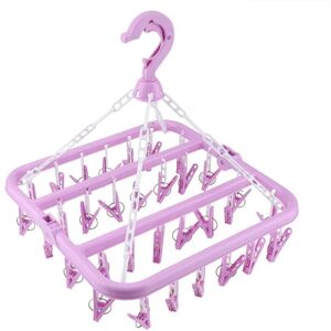 ZVD - 32 Inner Foldable Clip Sock Dryer Windproof Clips Underwear Towels Baby Clothes Drying Rack(01)