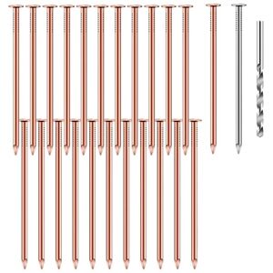 Tlily - 3.5 Inch Pure Copper Nails Bulk Stump Removal Spikes Hardware for Trees 25Piece