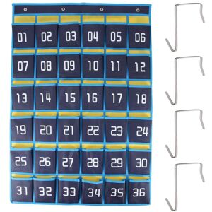 TLILY 36 Numbered Pockets Chart Cell Phone Hanging Organizer Storage Bag for Classroom Calculator Mobile Holders